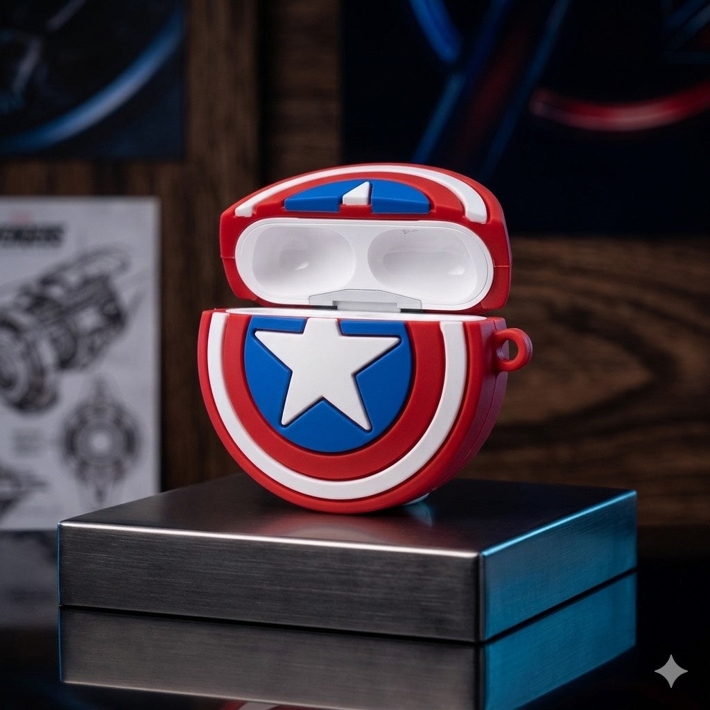 Case para AirPods Pro 2 — Edición Escudo Capitán América 🛡️🔴🔵