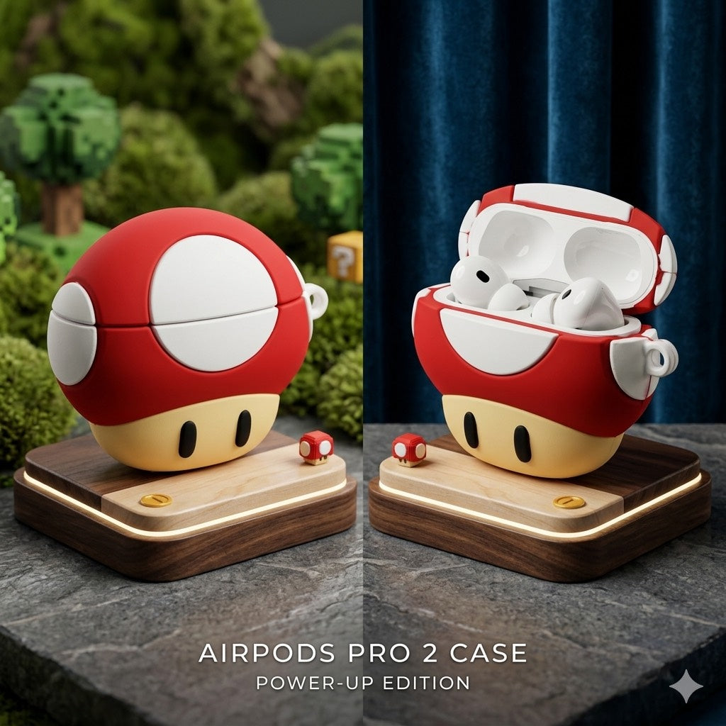 Case para AirPods Pro 2 — Edición Hongo Mario Bross Gamer 🍄🔴