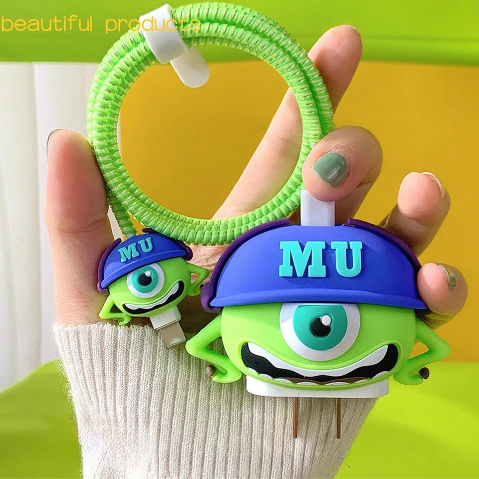 Set Protector Cargador Apple — Edición Mike Wazowski 💚👁️