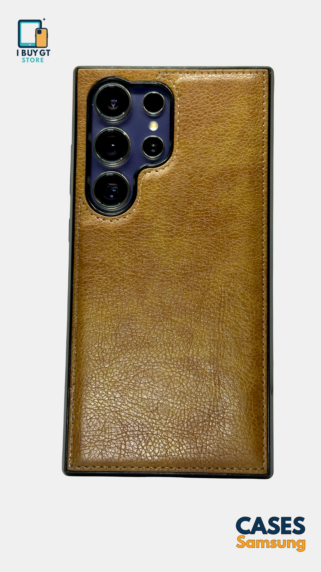 Case Samsung tipo cuero café