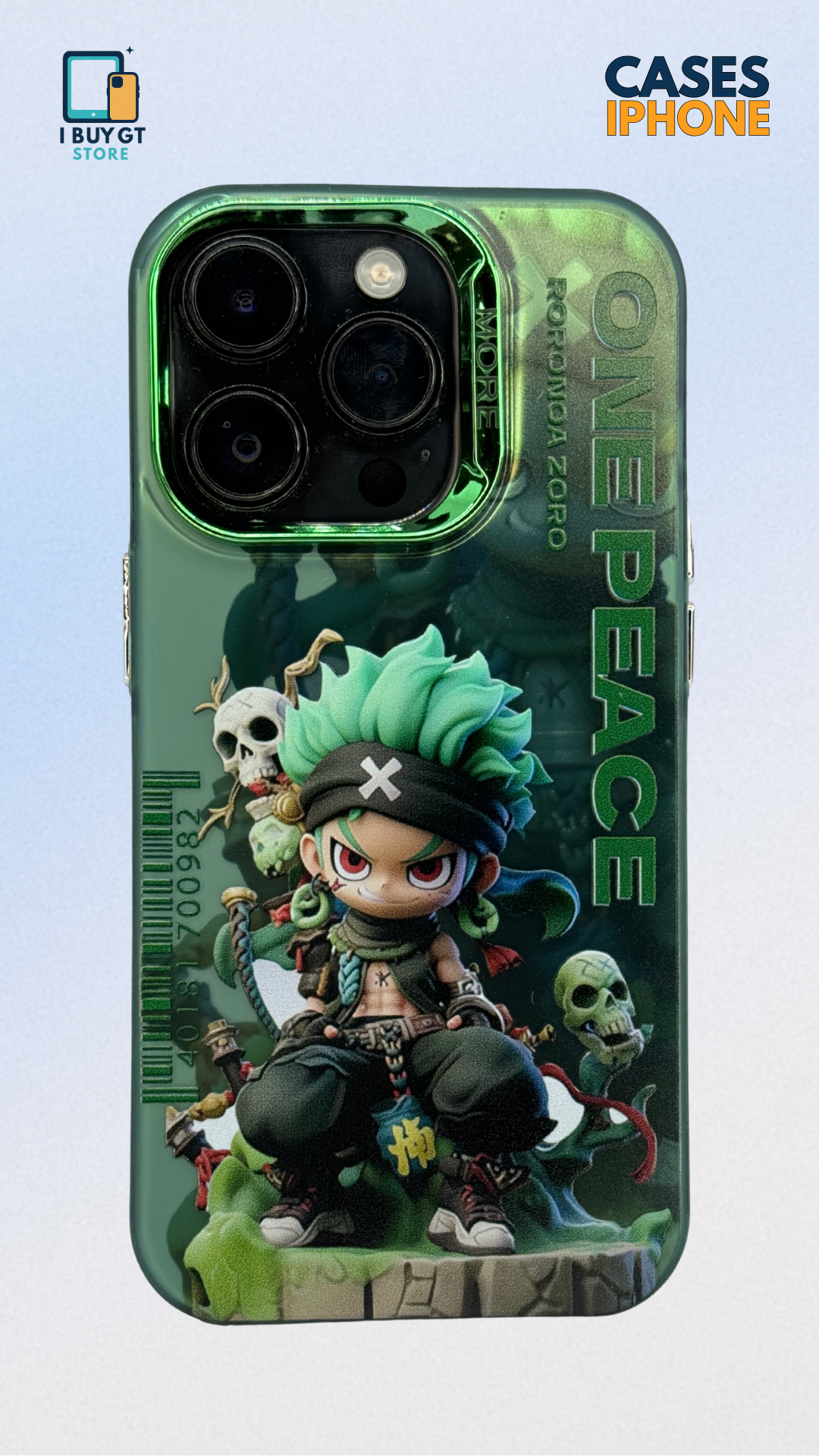 Estuche Plástico — Zoro Chibi 3D | One Piece Edition iPhone