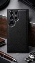 Case Samsung tipo cuero negro