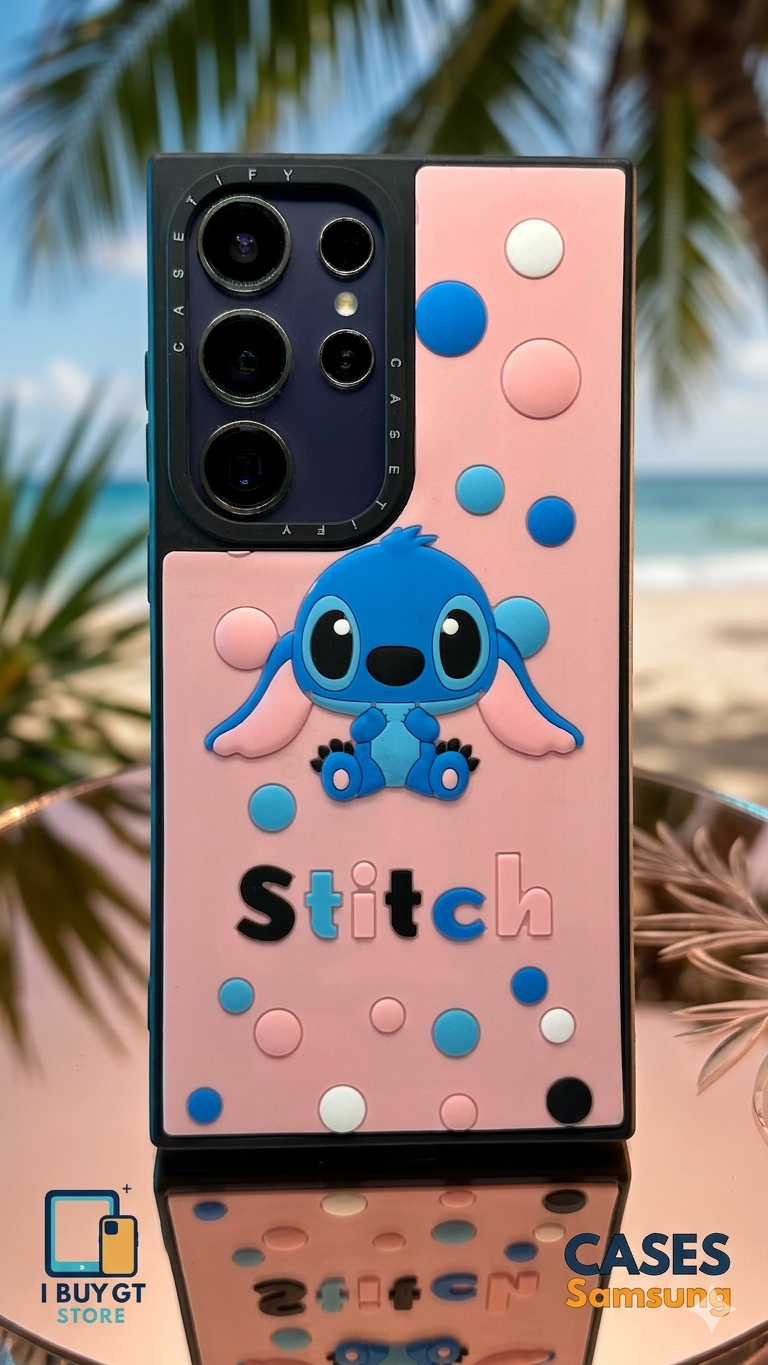 Estuche Silicón 3D — Stitch Baby | Rosa Pastel Edition