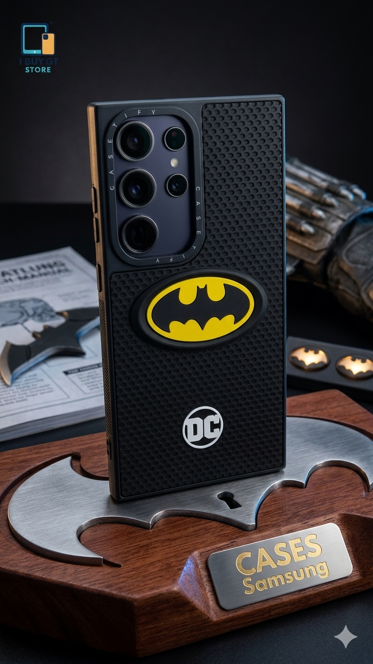 Estuche 3D Negro — Logo Batman en Relieve